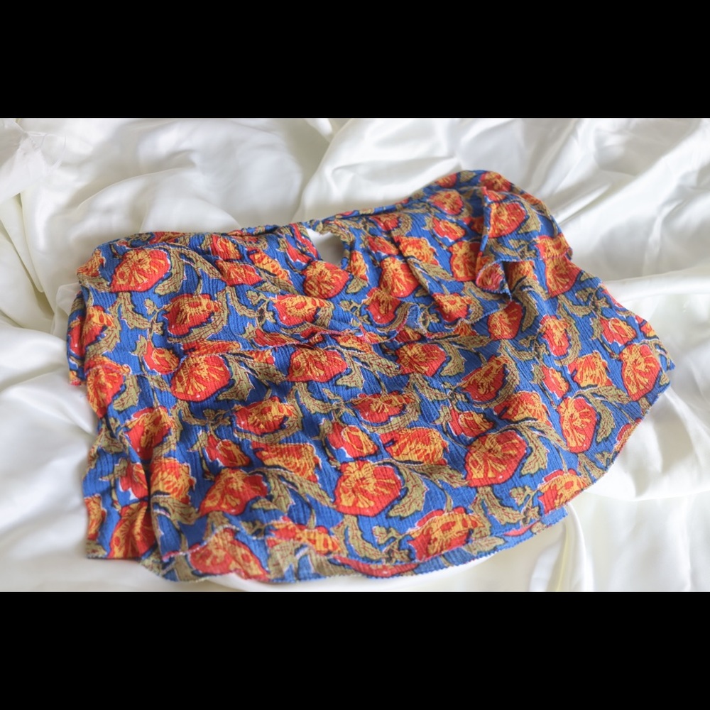 Floral print bandeau tube top
